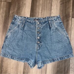 Abercrombie & Fitch Blue High-Waisted Jean Shorts